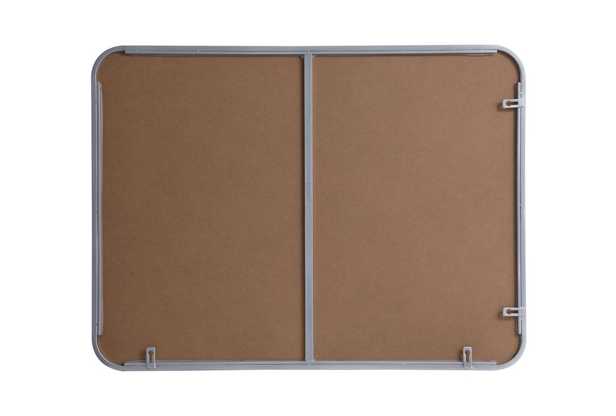 Soft Corner Metal Rectangular Mirror 24X32 Inch In Silver
