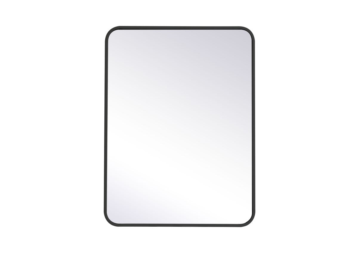 Soft Corner Metal Rectangular Mirror 24X32 Inch In Black by Elegant Decor