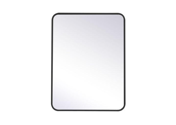 Soft Corner Metal Rectangular Mirror 24X32 Inch In Black by Elegant Decor