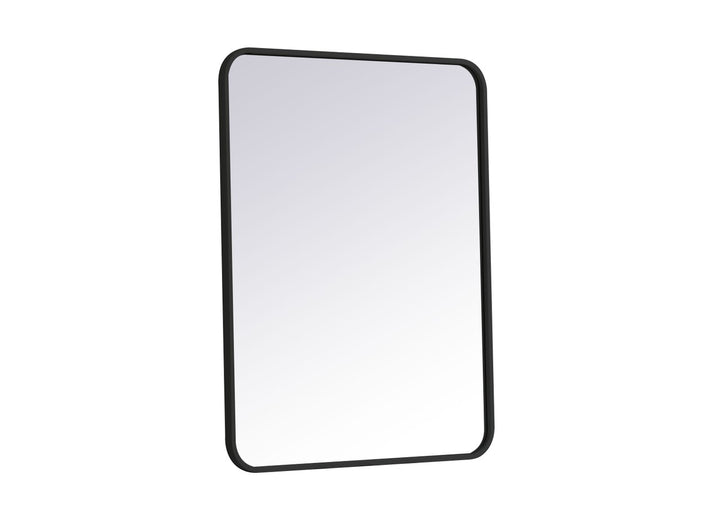 Soft Corner Metal Rectangular Mirror 24X32 Inch In Black