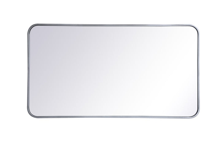 Soft Corner Metal Rectangular Mirror 22X40 Inch In Silver by Elegant Decor
