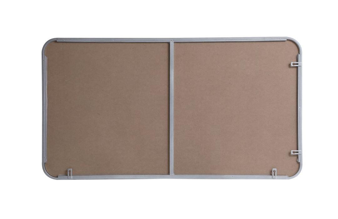 Soft Corner Metal Rectangular Mirror 22X40 Inch In Silver