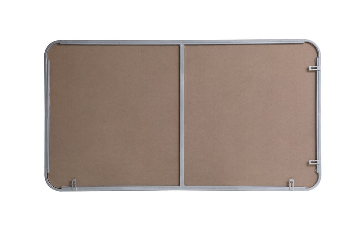 Soft Corner Metal Rectangular Mirror 22X40 Inch In Silver