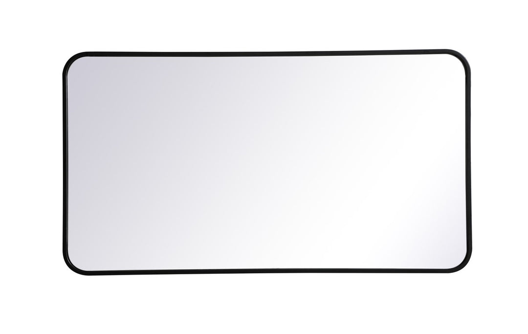 Soft Corner Metal Rectangular Mirror 22X40 Inch In Black by Elegant Decor