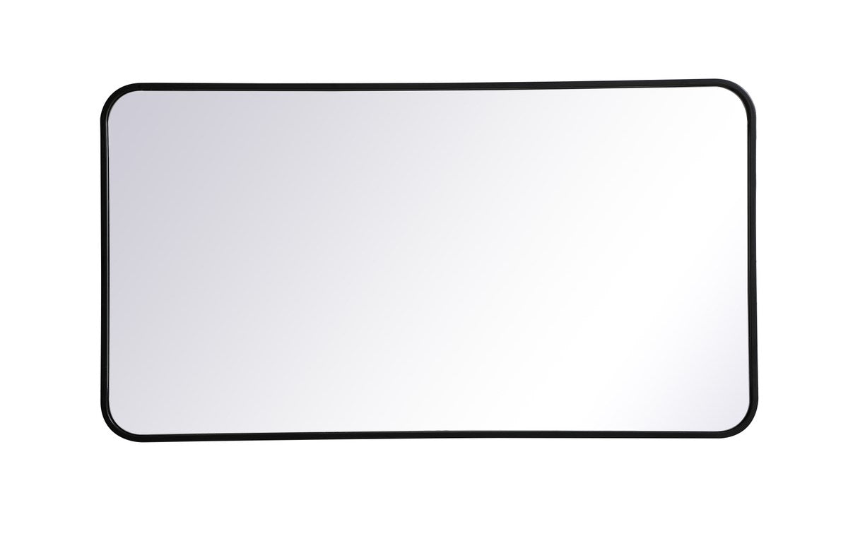 Soft Corner Metal Rectangular Mirror 22X40 Inch In Black by Elegant Decor
