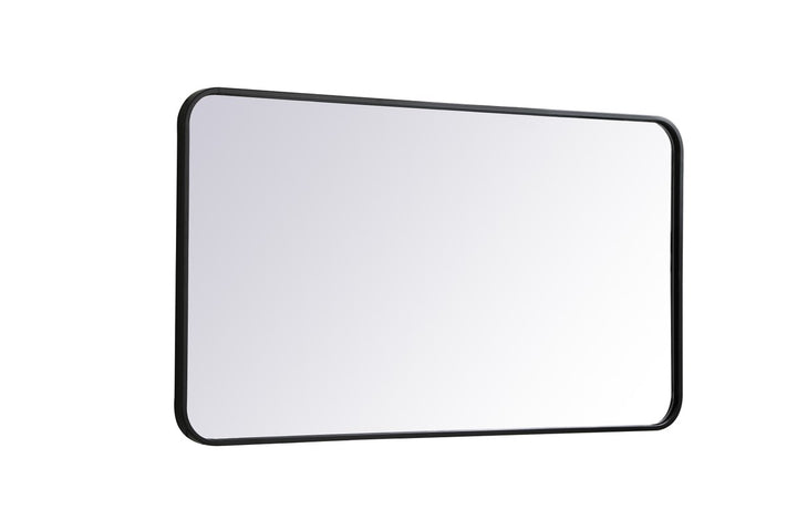 Soft Corner Metal Rectangular Mirror 22X40 Inch In Black