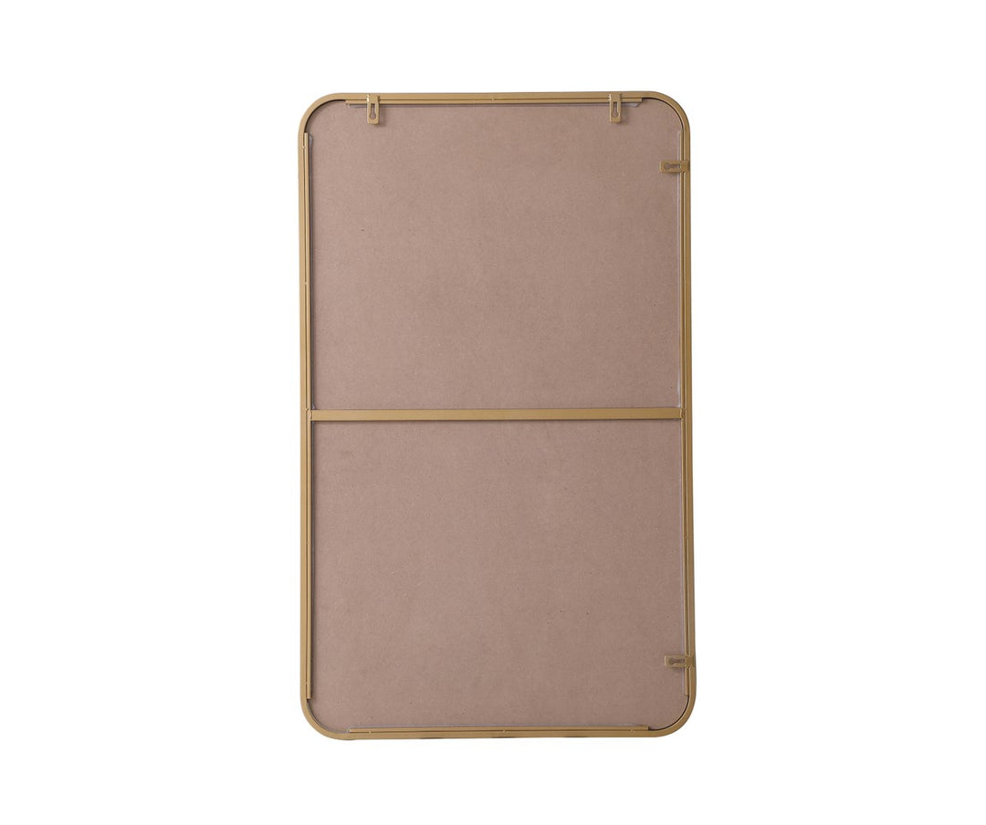 Soft Corner Metal Rectangular Mirror 22X36 Inch In Brass