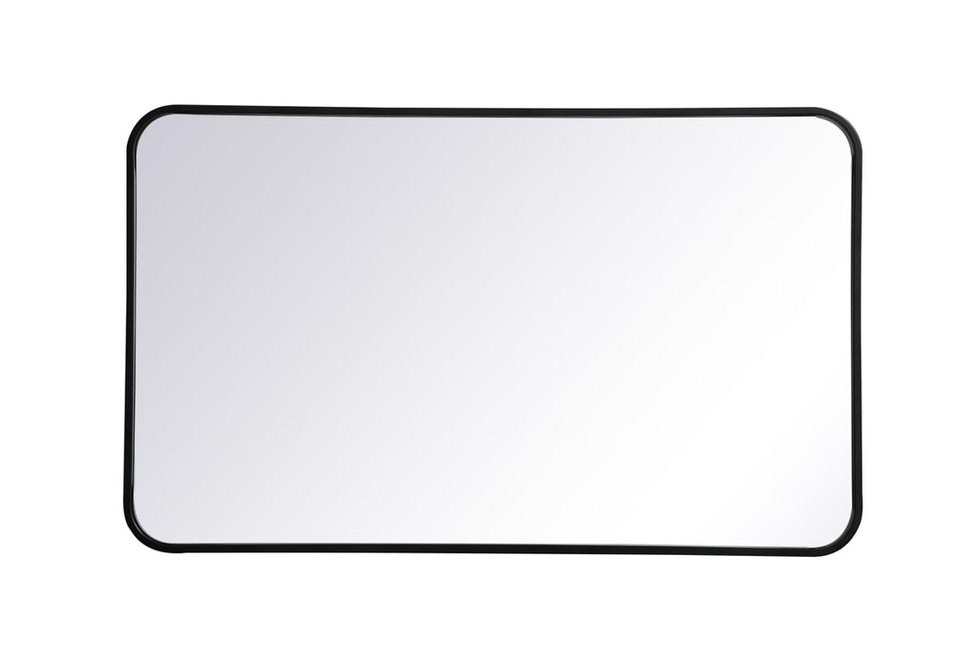 Soft Corner Metal Rectangular Mirror 22X36 Inch In Black