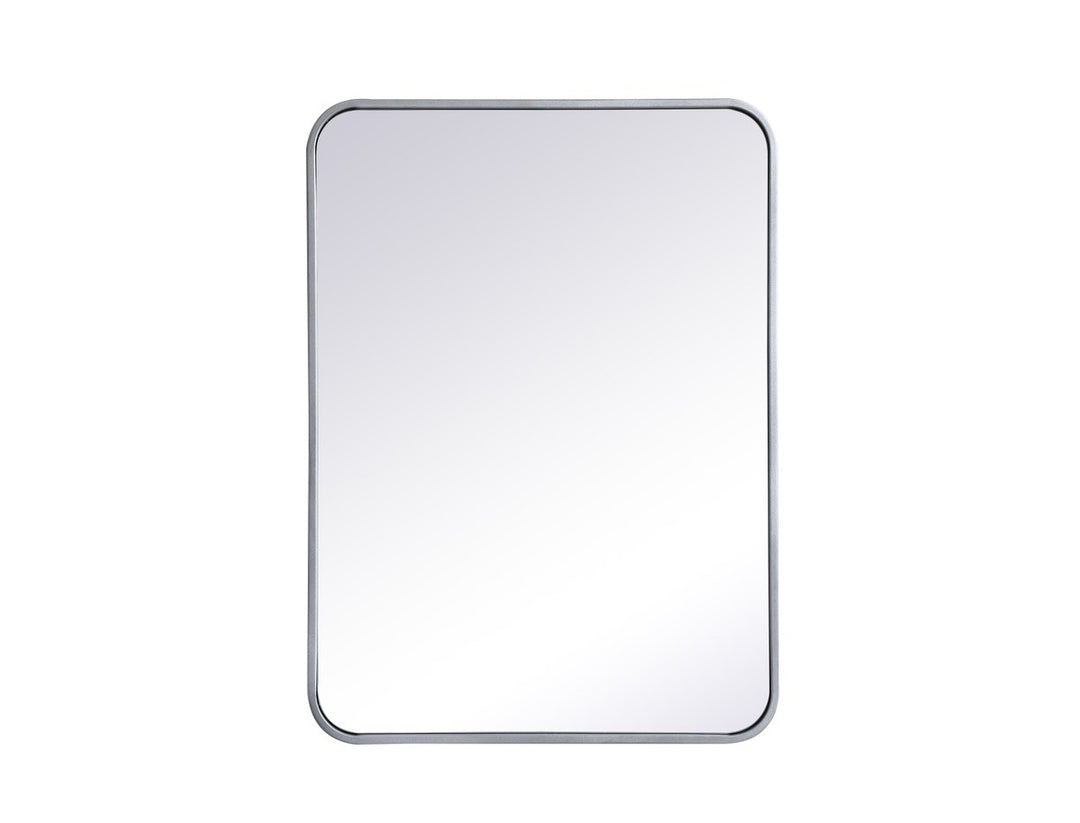 Soft Corner Metal Rectangular Mirror 22X30 Inch In Silver by Elegant Decor
