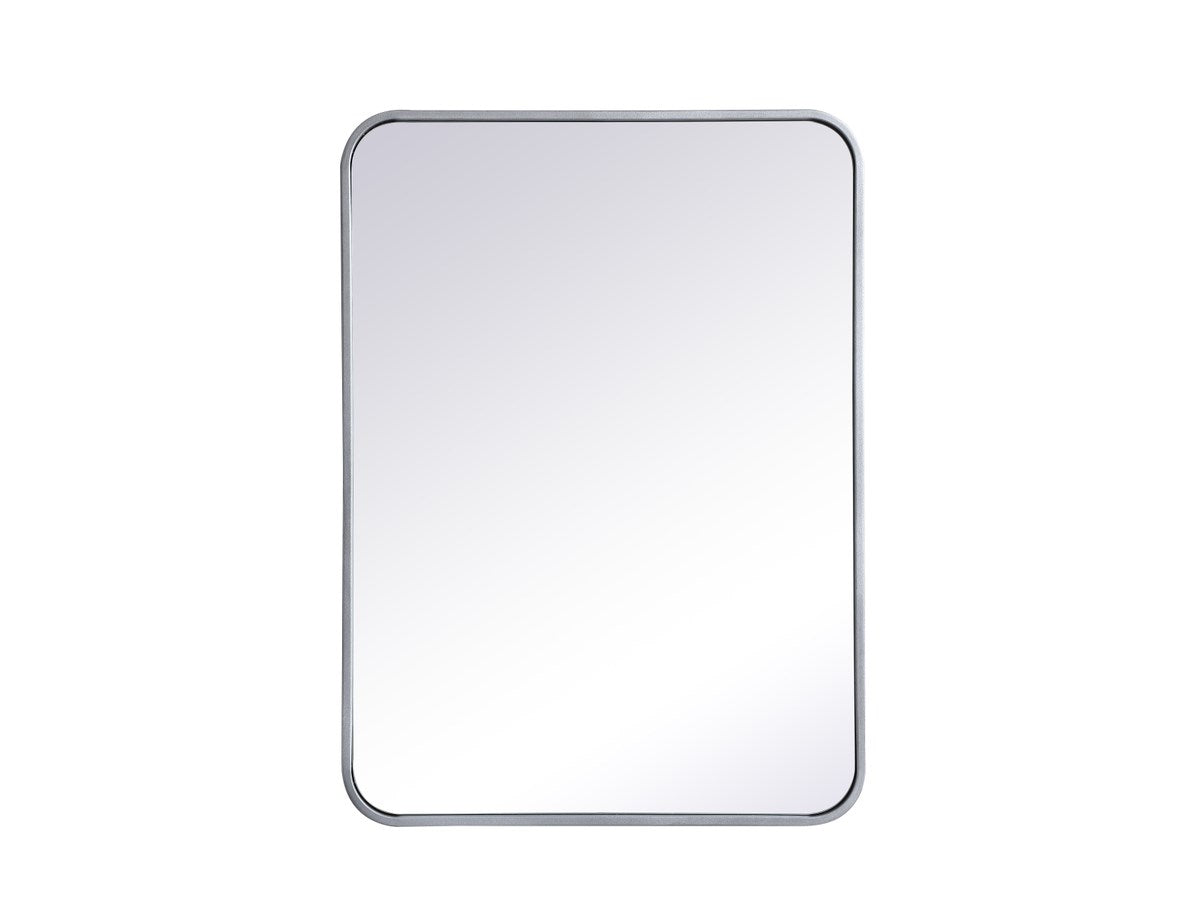 Soft Corner Metal Rectangular Mirror 22X30 Inch In Silver by Elegant Decor