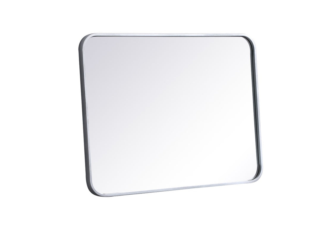 Soft Corner Metal Rectangular Mirror 22X30 Inch In Silver
