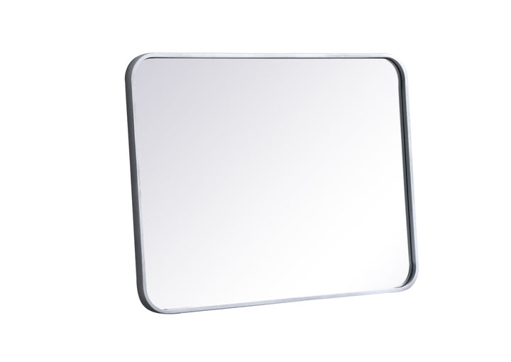 Soft Corner Metal Rectangular Mirror 22X30 Inch In Silver