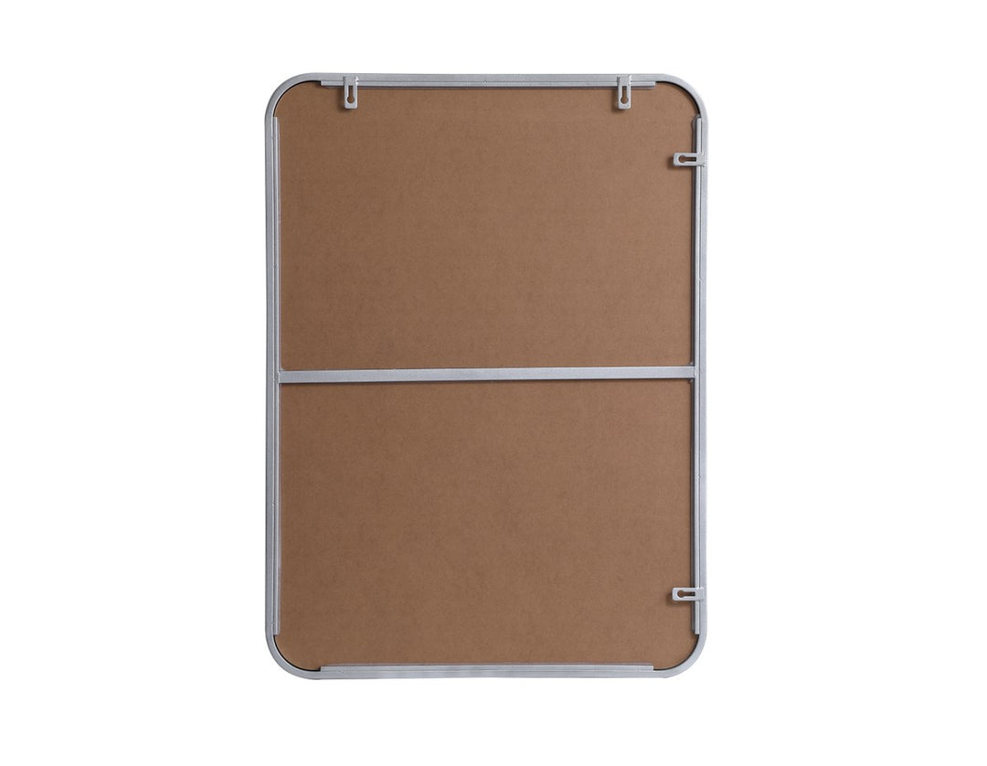 Soft Corner Metal Rectangular Mirror 22X30 Inch In Silver