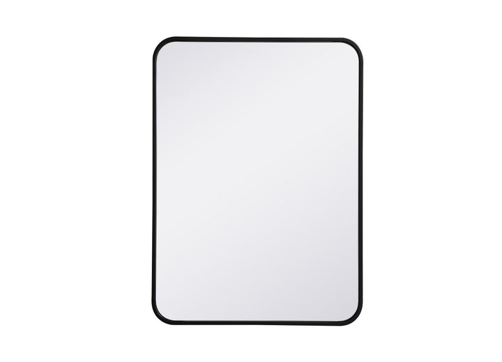 Soft Corner Metal Rectangular Mirror 22X30 Inch In Black by Elegant Decor