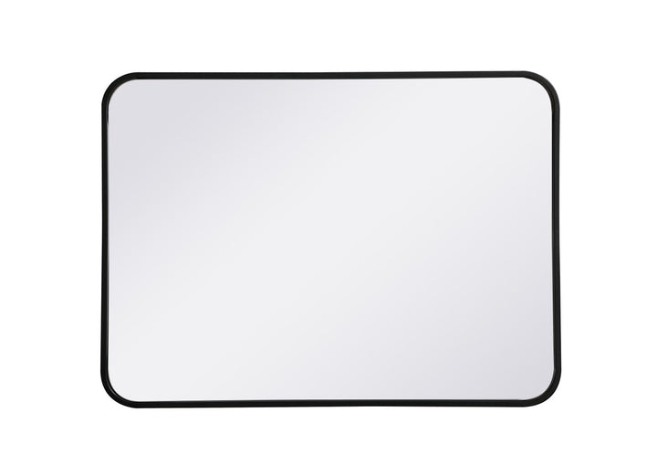 Soft Corner Metal Rectangular Mirror 22X30 Inch In Black