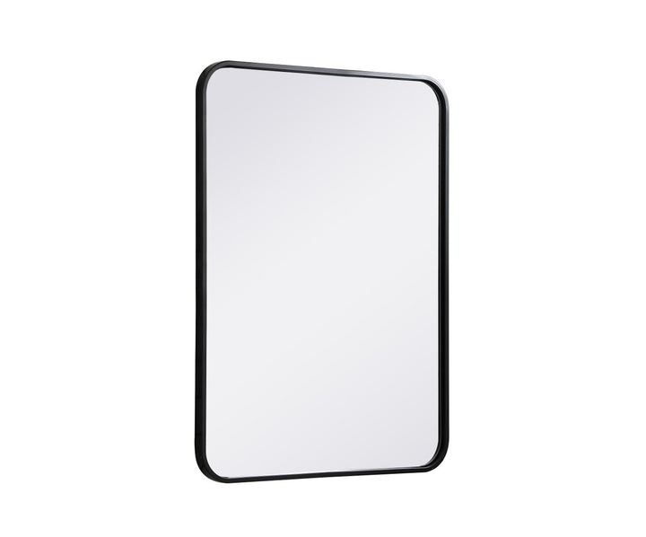 Soft Corner Metal Rectangular Mirror 22X30 Inch In Black