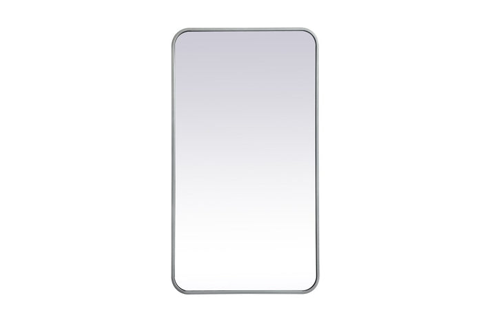 Soft Corner Metal Rectangular Mirror 20X36 Inch In Silver by Elegant Decor