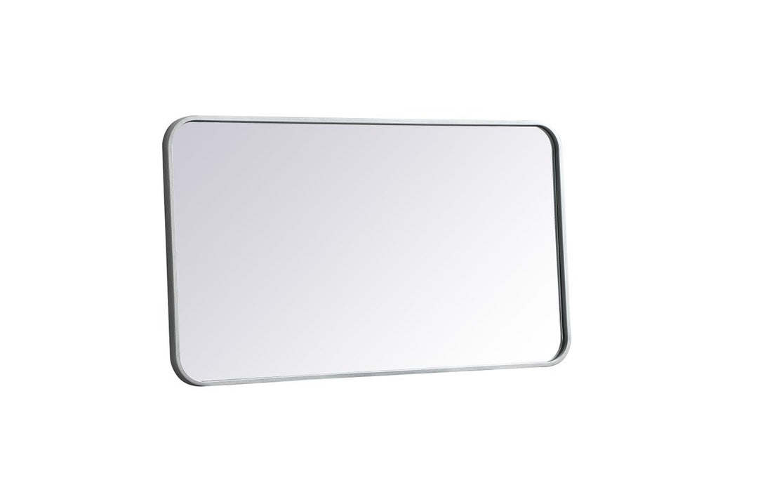 Soft Corner Metal Rectangular Mirror 20X36 Inch In Silver