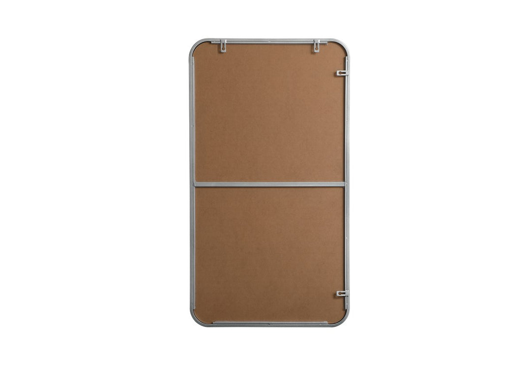 Soft Corner Metal Rectangular Mirror 20X36 Inch In Silver