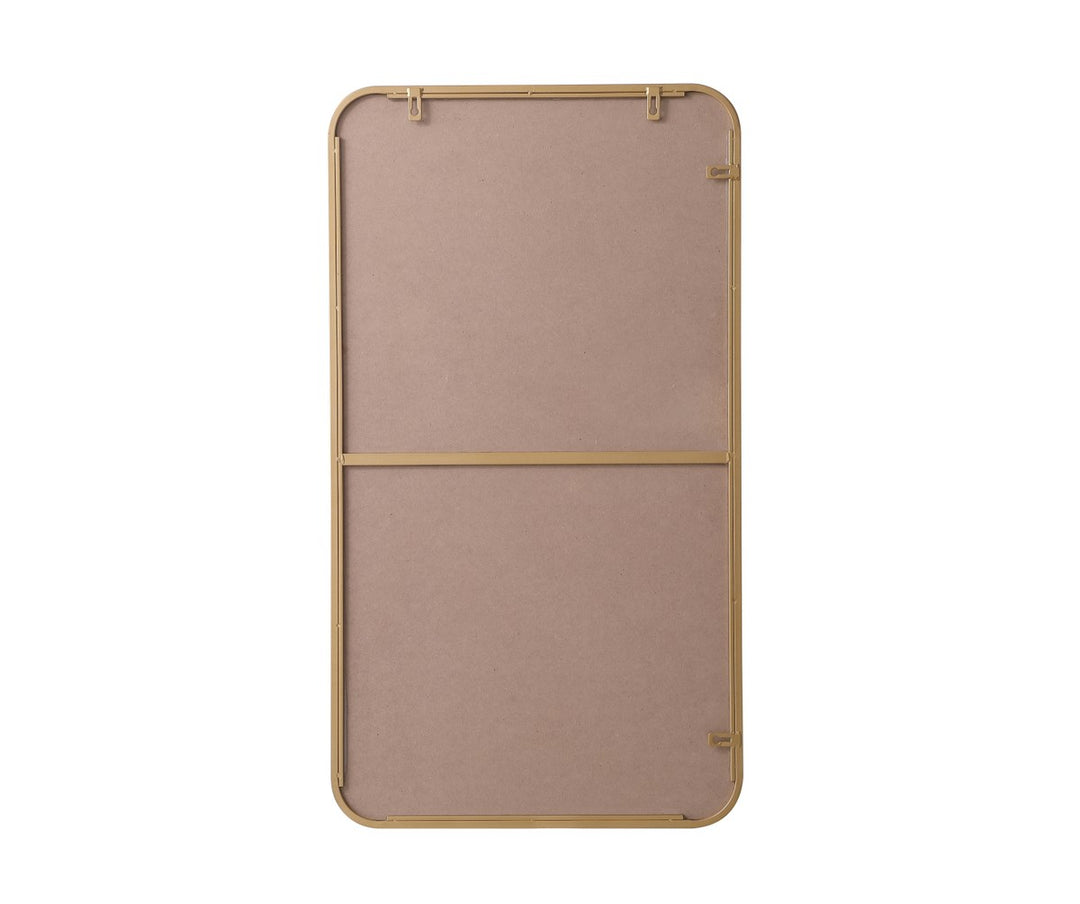 Soft Corner Metal Rectangular Mirror 20X36 Inch In Brass
