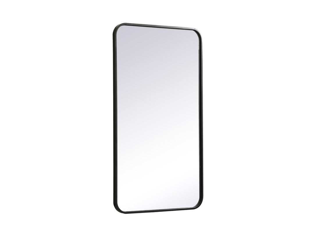 Soft Corner Metal Rectangular Mirror 20X36 Inch In Black