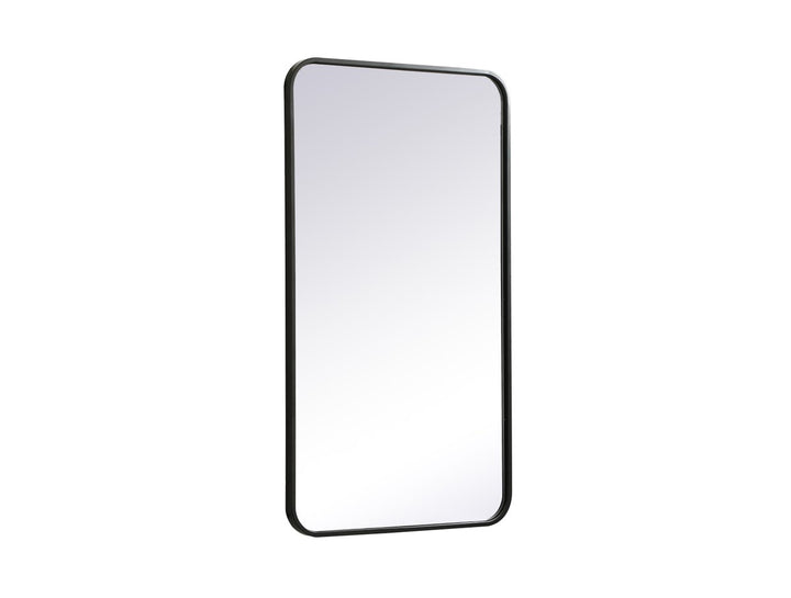Soft Corner Metal Rectangular Mirror 20X36 Inch In Black