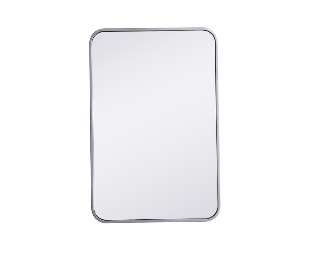 Soft Corner Metal Rectangular Mirror 20X30 Inch In Silver by Elegant Decor
