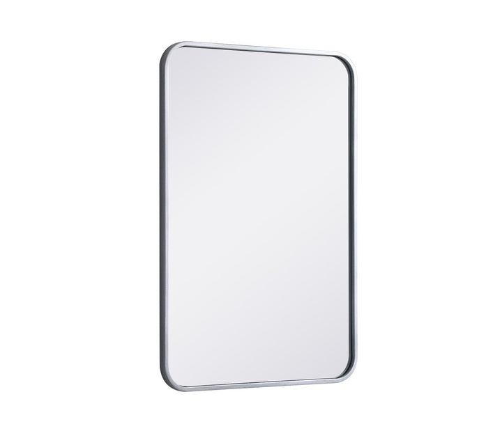 Soft Corner Metal Rectangular Mirror 20X30 Inch In Silver