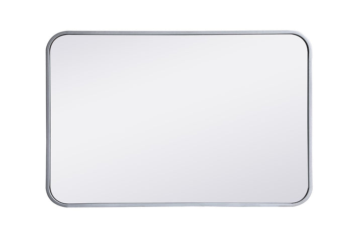 Soft Corner Metal Rectangular Mirror 20X30 Inch In Silver