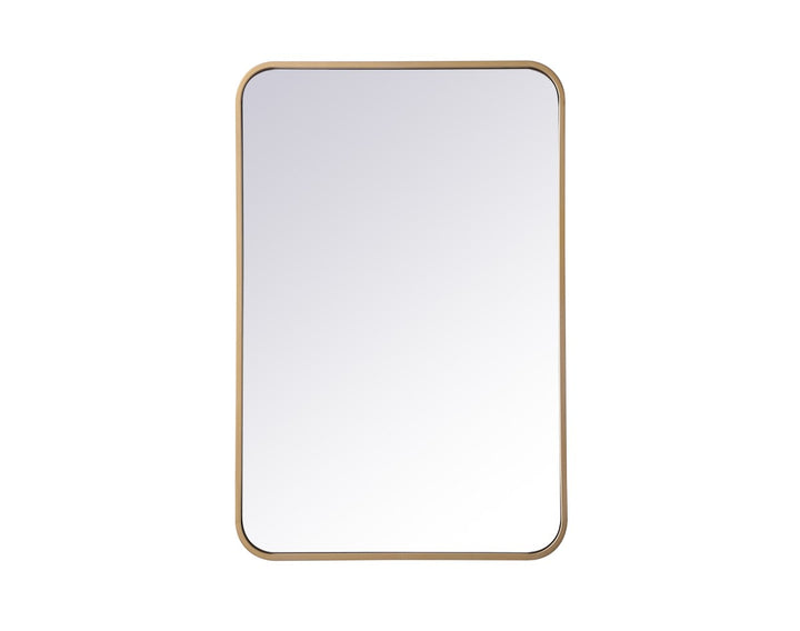Soft Corner Metal Rectangular Mirror 20X30 Inch In Brass by Elegant Decor