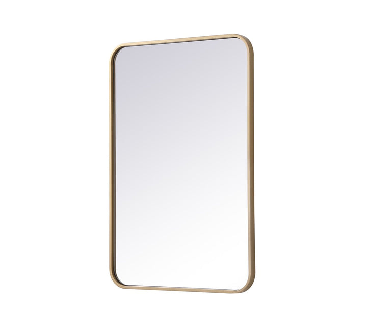 Soft Corner Metal Rectangular Mirror 20X30 Inch In Brass