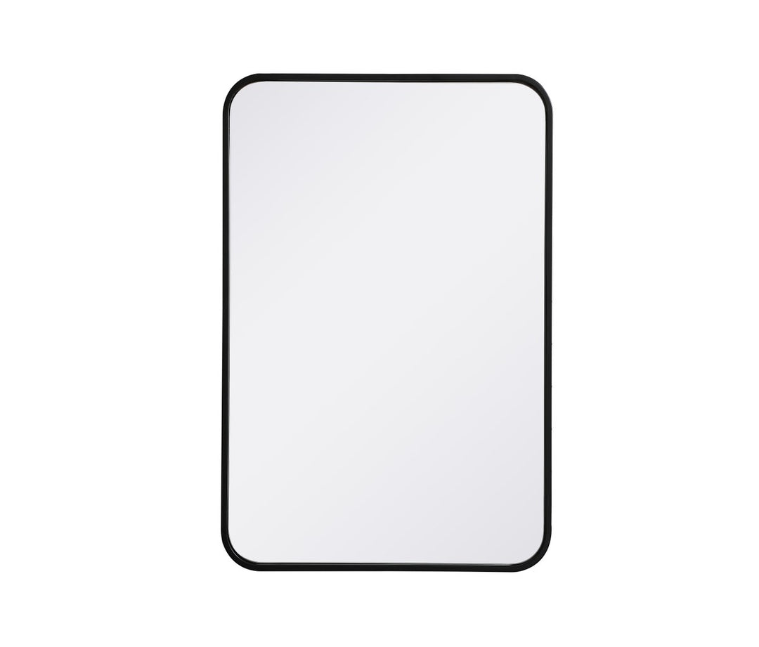 Soft Corner Metal Rectangular Mirror 20X30 Inch In Black by Elegant Decor