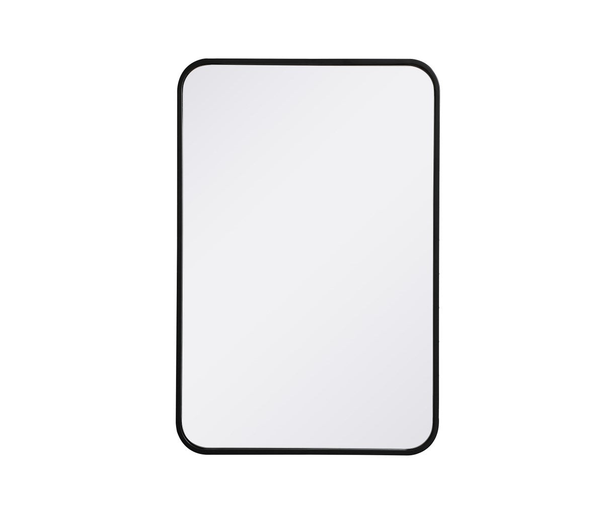 Soft Corner Metal Rectangular Mirror 20X30 Inch In Black by Elegant Decor