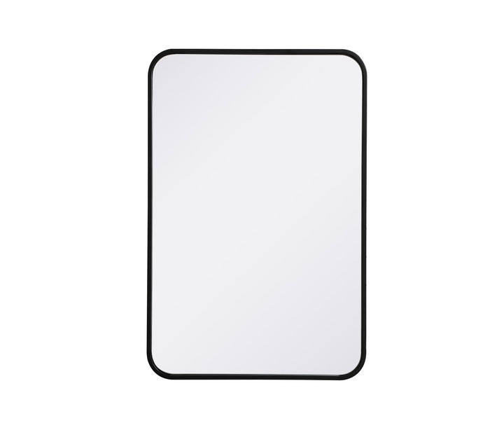 Soft Corner Metal Rectangular Mirror 20X30 Inch In Black by Elegant Decor