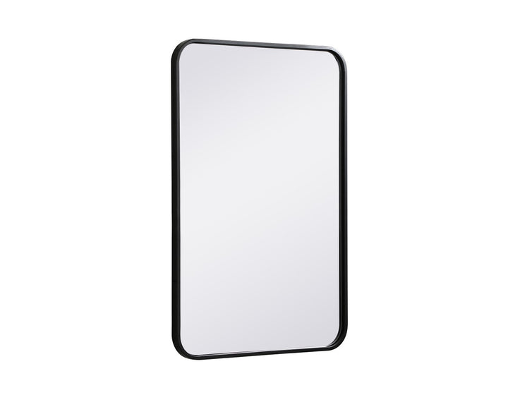 Soft Corner Metal Rectangular Mirror 20X30 Inch In Black