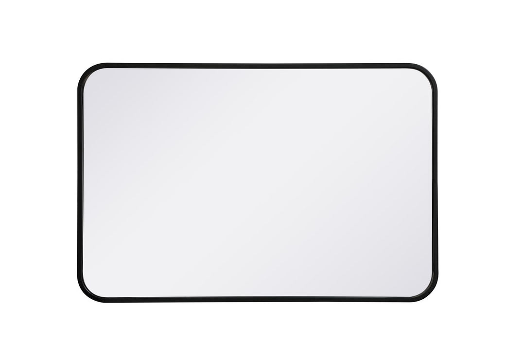 Soft Corner Metal Rectangular Mirror 20X30 Inch In Black