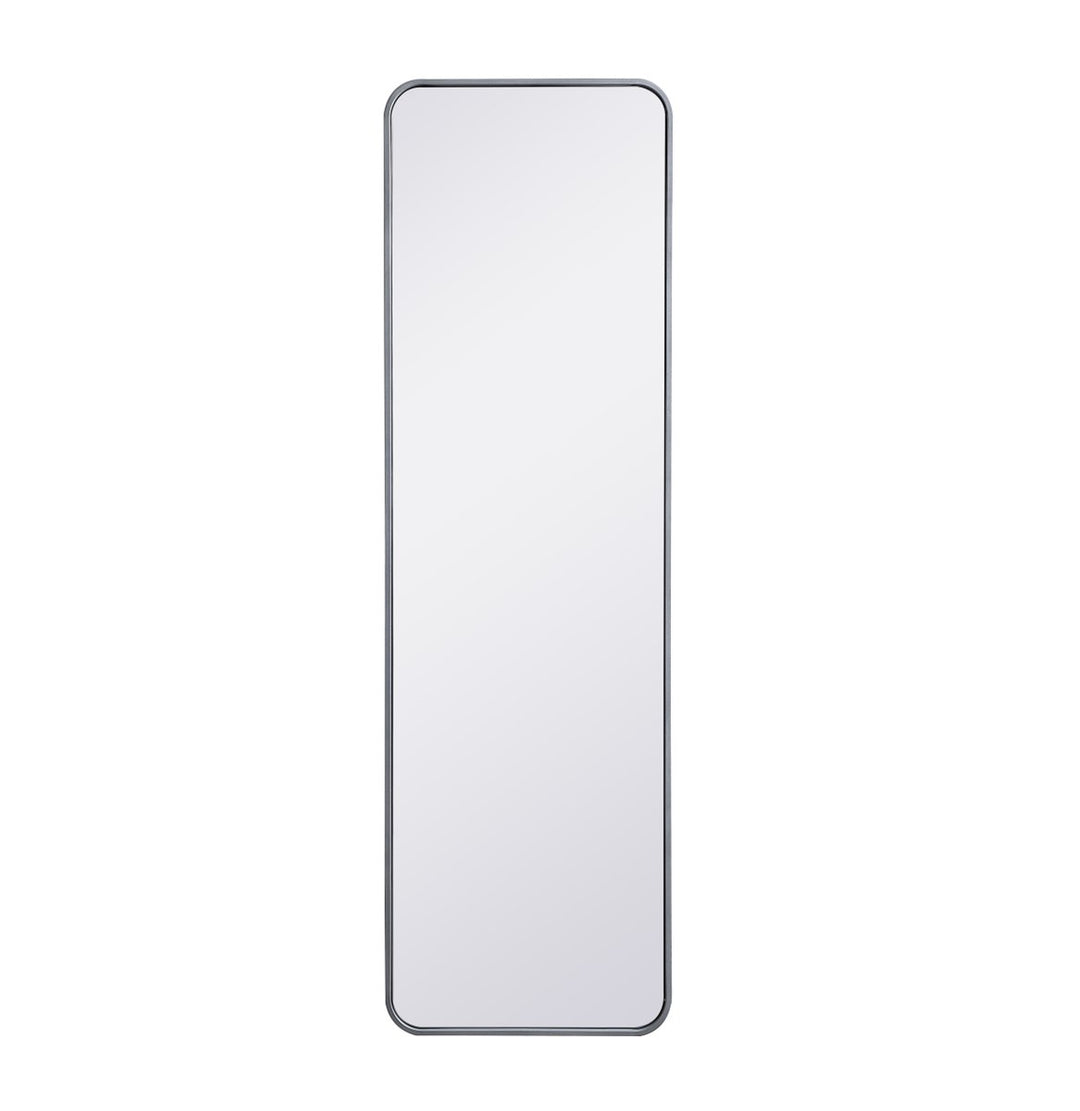 Soft Corner Metal Rectangular Mirror 18X60 Inch In Silver by Elegant Decor