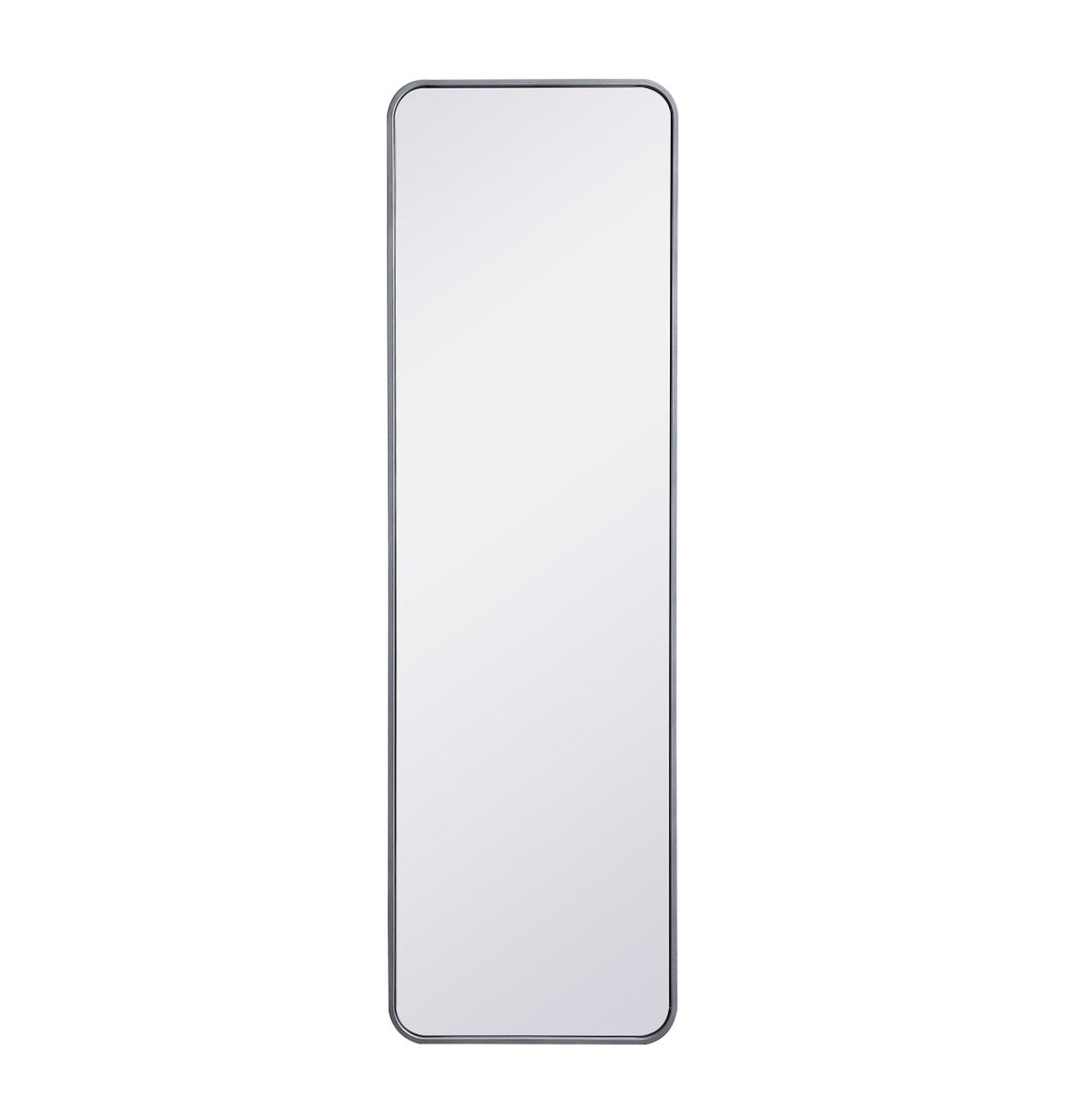 Soft Corner Metal Rectangular Mirror 18X60 Inch In Silver by Elegant Decor
