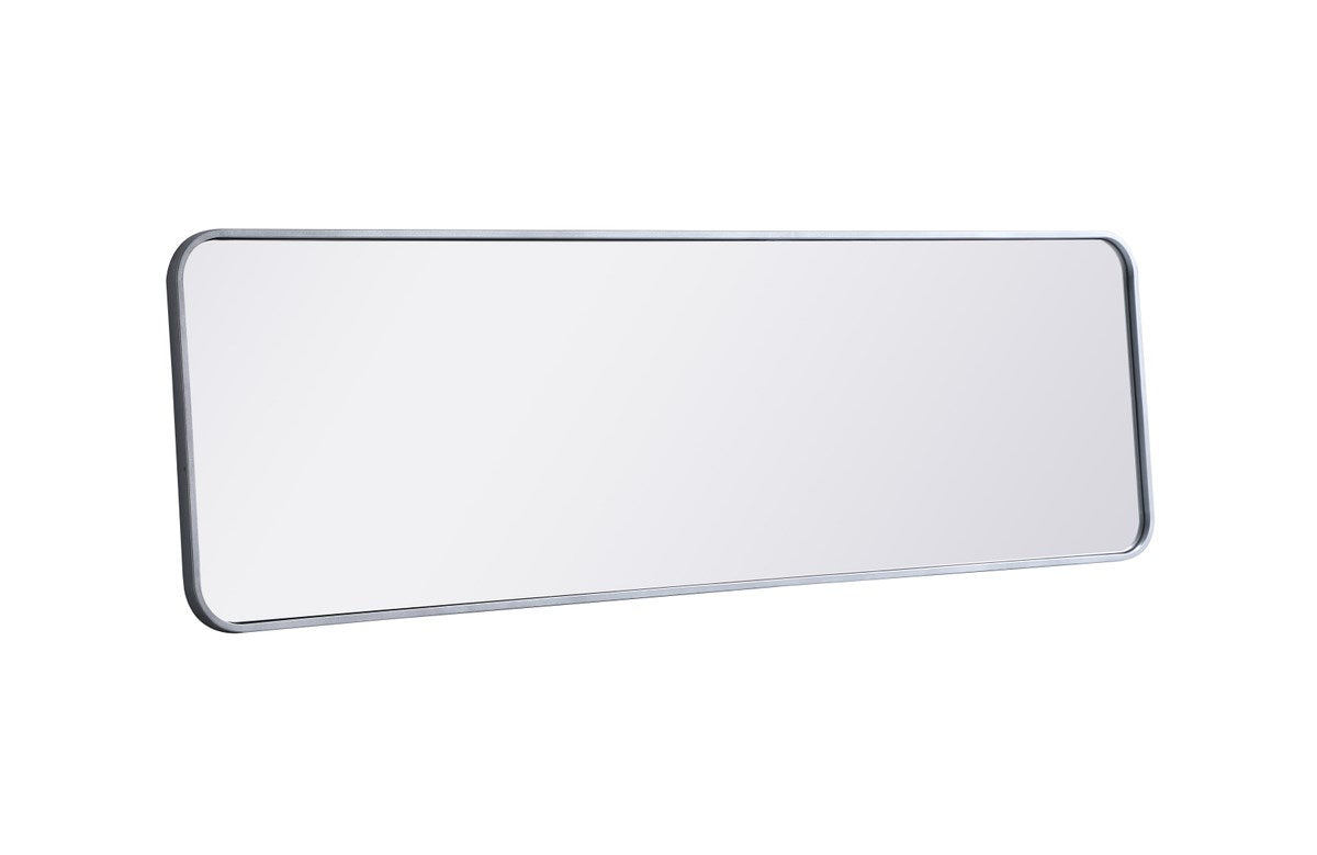 Soft Corner Metal Rectangular Mirror 18X60 Inch In Silver