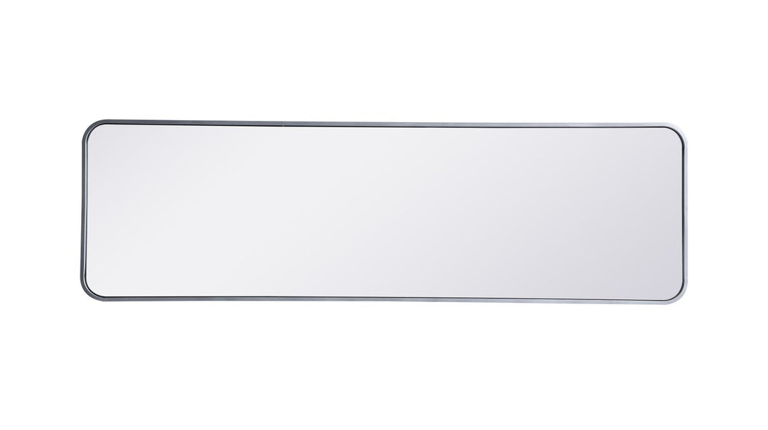 Soft Corner Metal Rectangular Mirror 18X60 Inch In Silver