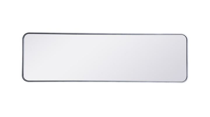 Soft Corner Metal Rectangular Mirror 18X60 Inch In Silver
