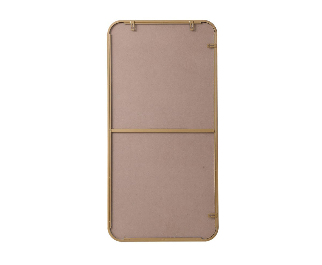 Soft Corner Metal Rectangular Mirror 18X36 Inch In Brass