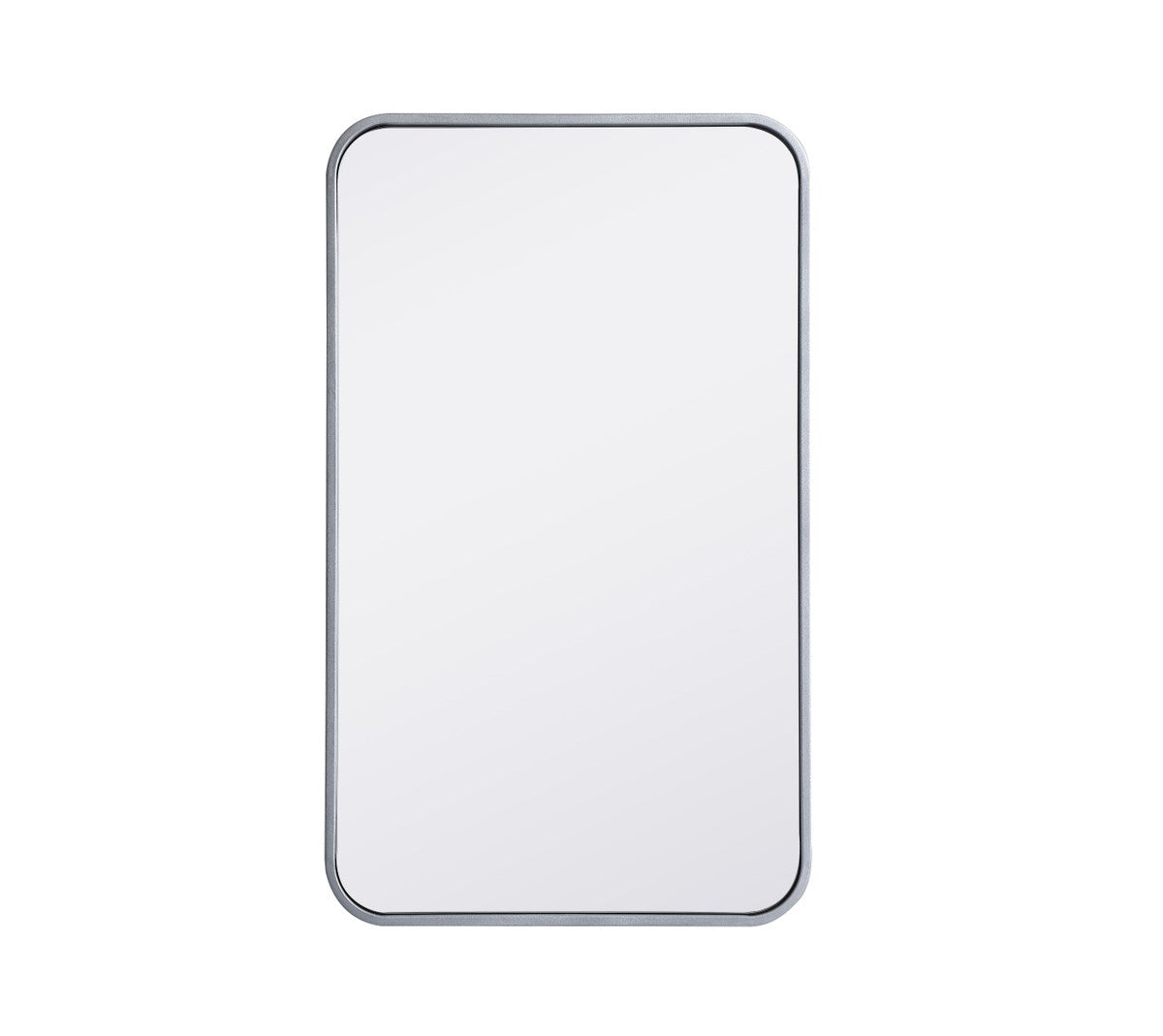 Soft Corner Metal Rectangular Mirror 18X30 Inch In Silver by Elegant Decor