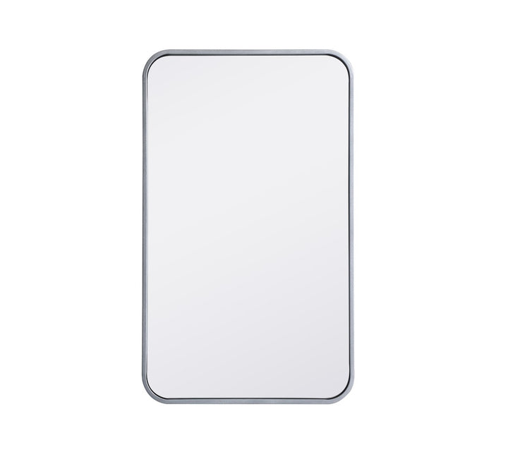 Soft Corner Metal Rectangular Mirror 18X30 Inch In Silver by Elegant Decor