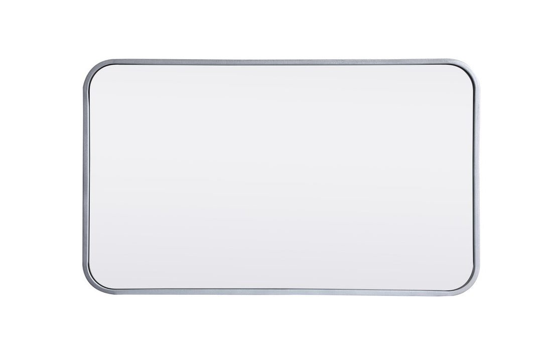 Soft Corner Metal Rectangular Mirror 18X30 Inch In Silver