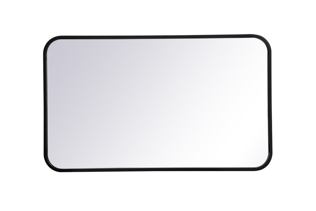 Soft Corner Metal Rectangular Mirror 18X30 Inch In Black