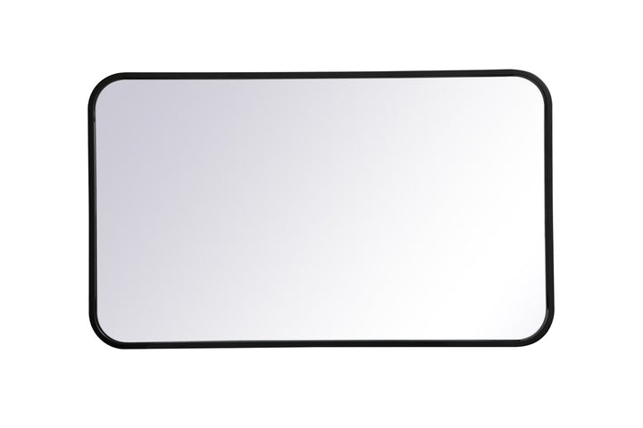 Soft Corner Metal Rectangular Mirror 18X30 Inch In Black