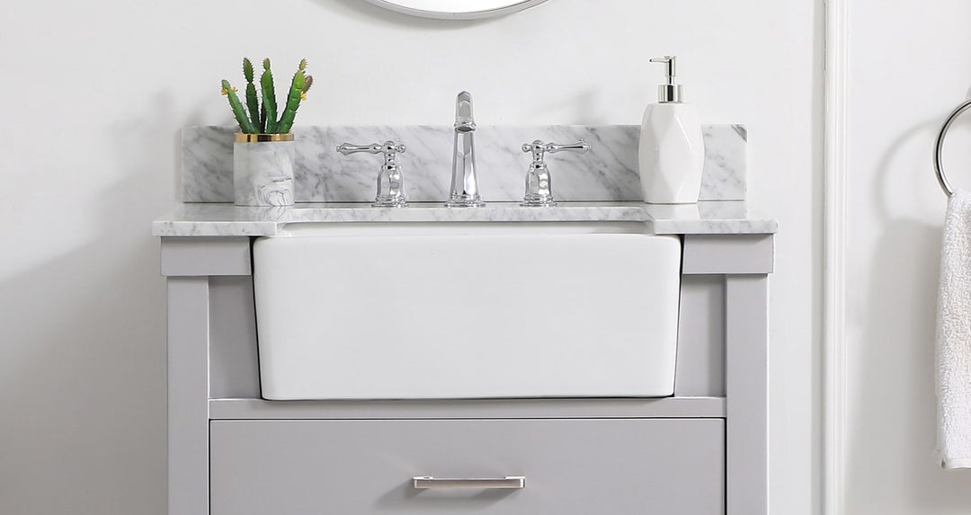 30 Inch Backsplash In Carrara White