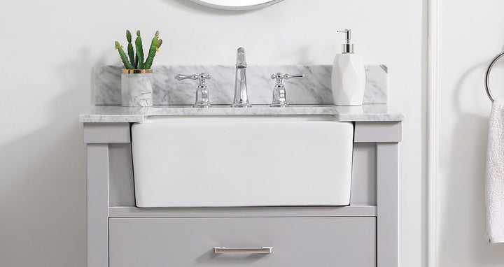 30 Inch Backsplash In Carrara White