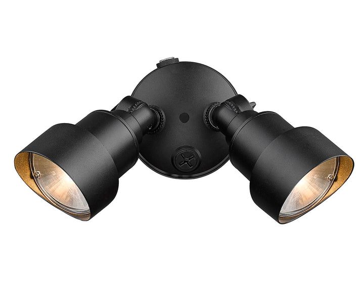 2-Light Matte Black Integrated Led Adjustable Head Floodlight